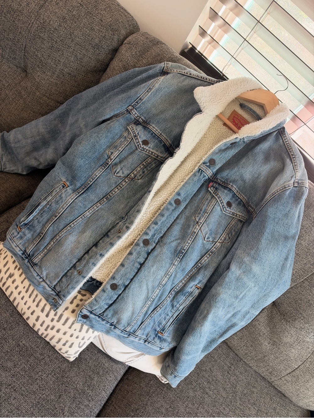 Levi's Light Blue Denim Sherpa Jacket